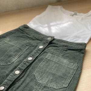 Women’s Khaki Buttoned Mini Skirt